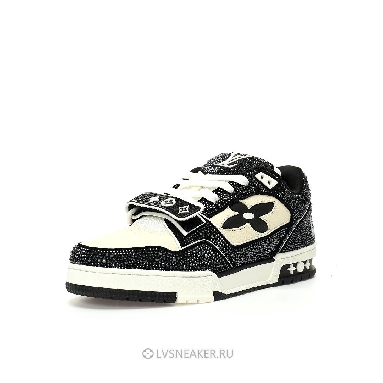 Louis Vuitton LV Trainers "Black Cream Crystals" 1ACW3K-2 Sneakers