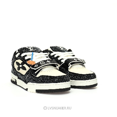 Louis Vuitton LV Trainers "Black Cream Crystals" 1ACW3K-2 Sneakers
