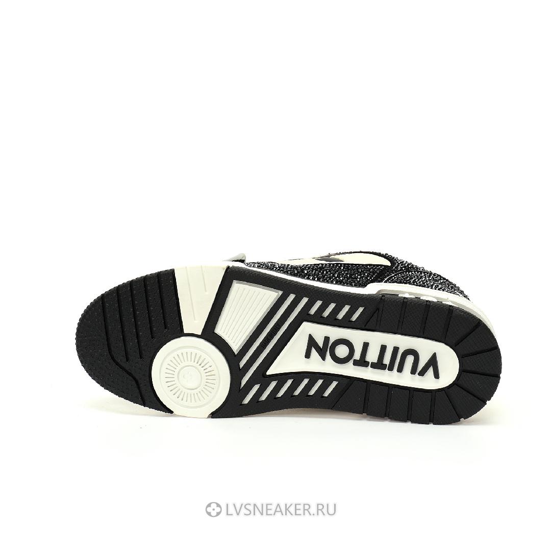Louis Vuitton LV Trainers "Black Cream Crystals" 1ACW3K-2 Sneakers