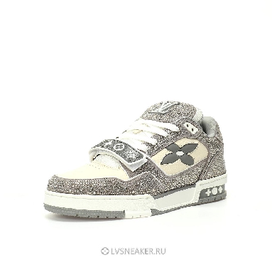 Louis Vuitton LV Trainers "Grey Cream Crystals" 1ACW3K-3 Sneakers