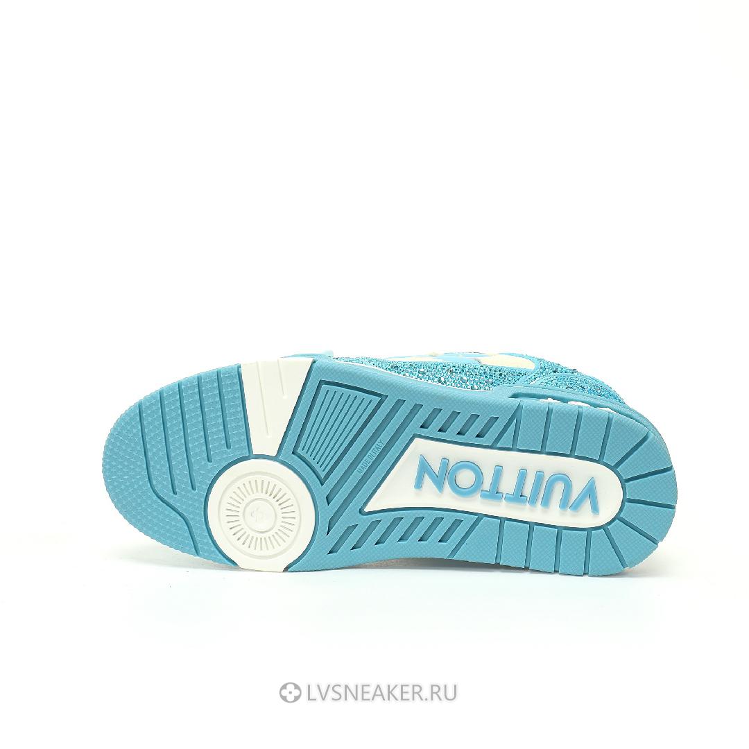 Louis Vuitton LV Trainers "Blue Cream Crystals" 1ACW3K-4 Sneakers