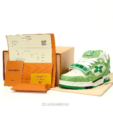 Louis Vuitton LV Trainers "Green Cream Crystals" 1ACW3K-5 Sneakers