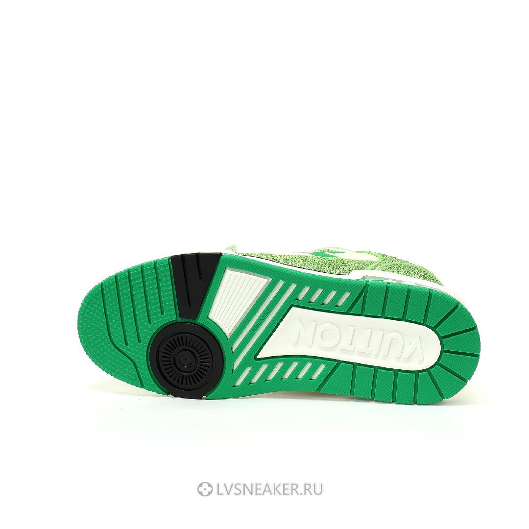 Louis Vuitton LV Trainers "Green Cream Crystals" 1ACW3K-5 Sneakers