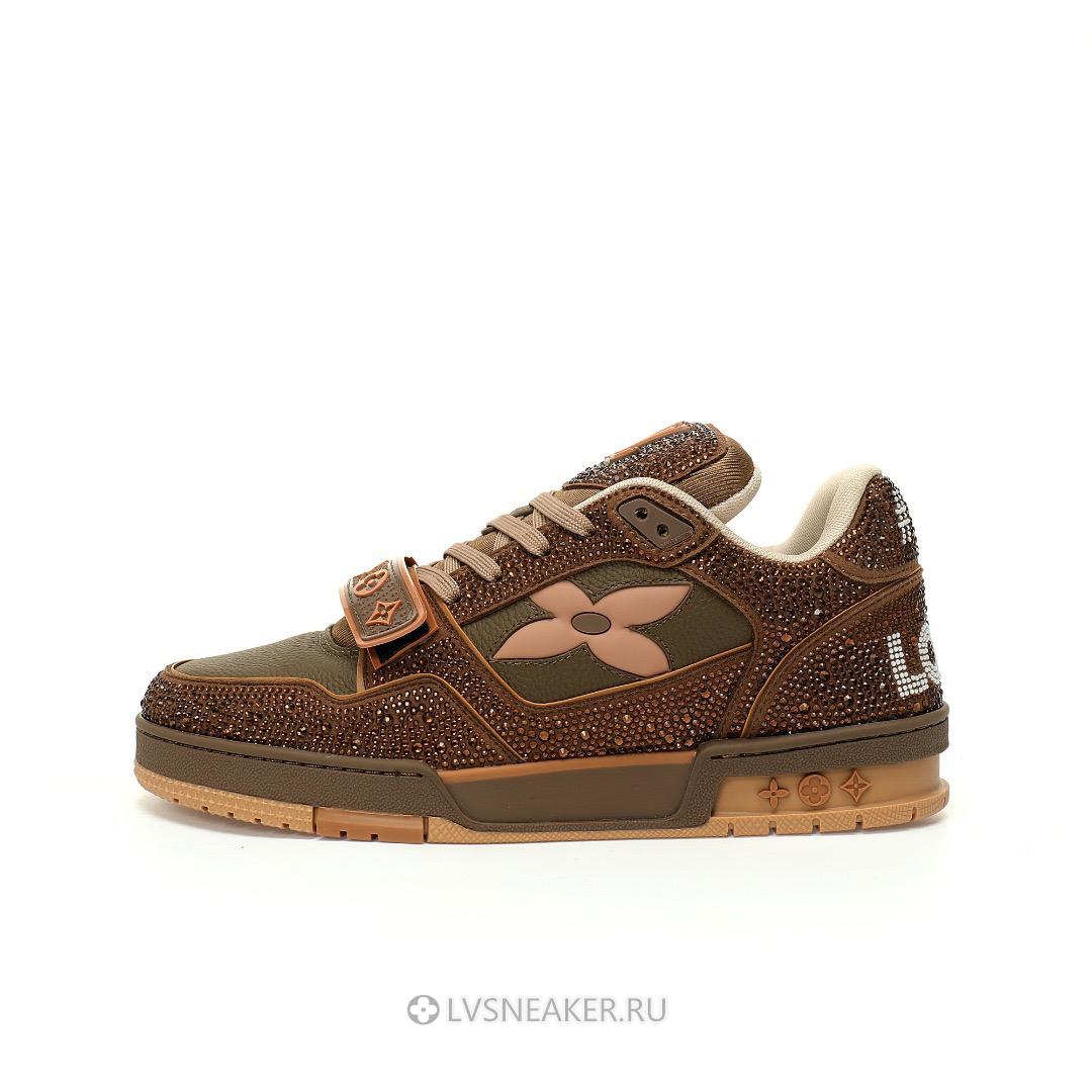 Louis Vuitton LV Trainers "Brown Crystals" 1ACW3K-6 Sneakers