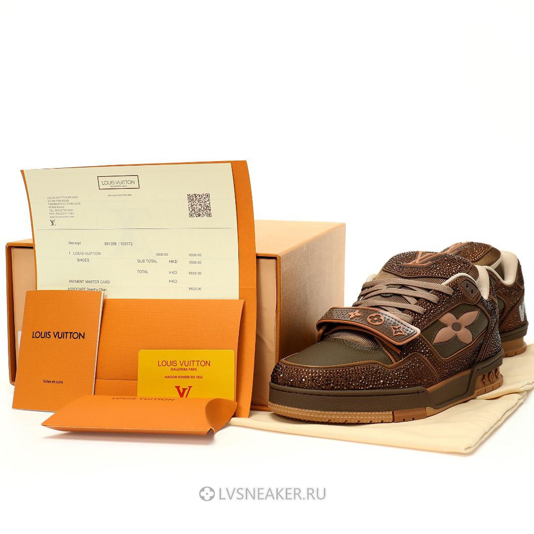 Louis Vuitton LV Trainers "Brown Crystals" 1ACW3K-6 Sneakers