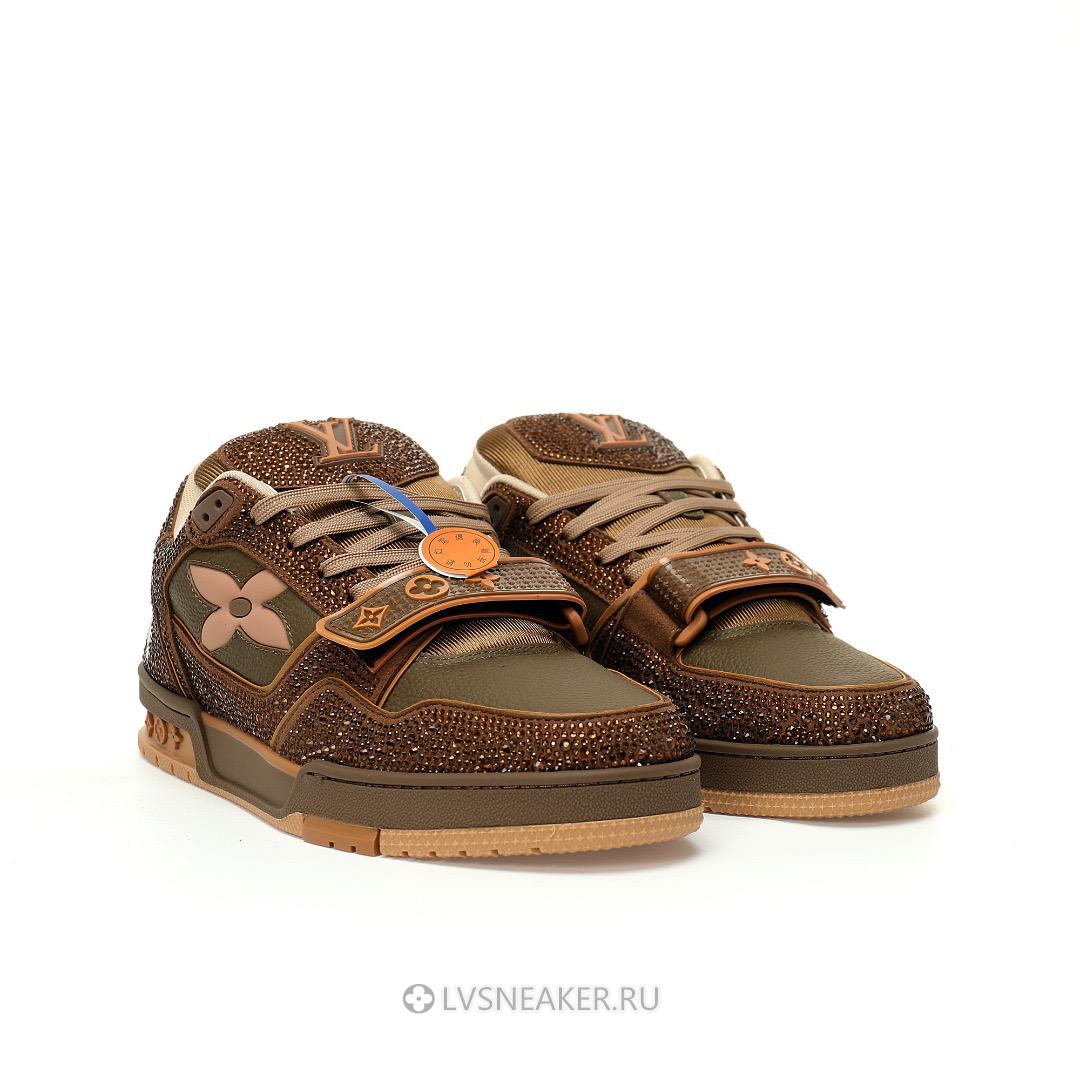 Louis Vuitton LV Trainers "Brown Crystals" 1ACW3K-6 Sneakers