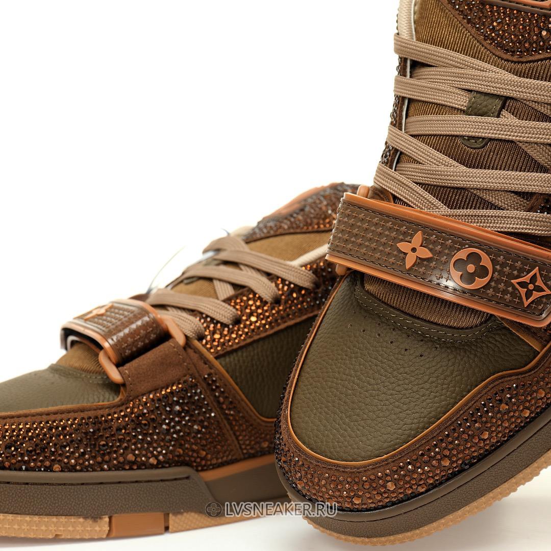 Louis Vuitton LV Trainers "Brown Crystals" 1ACW3K-6 Sneakers