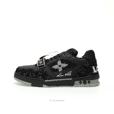 Louis Vuitton LV Trainers "Black White Grey Denim Monogram" 1AC4ZB-4 Sneakers