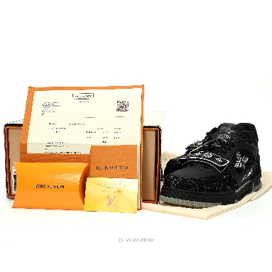 Louis Vuitton LV Trainers "Black White Grey Denim Monogram" 1AC4ZB-4 Sneakers
