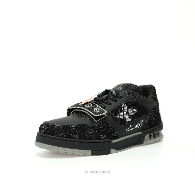 Louis Vuitton LV Trainers "Black White Grey Denim Monogram" 1AC4ZB-4 Sneakers