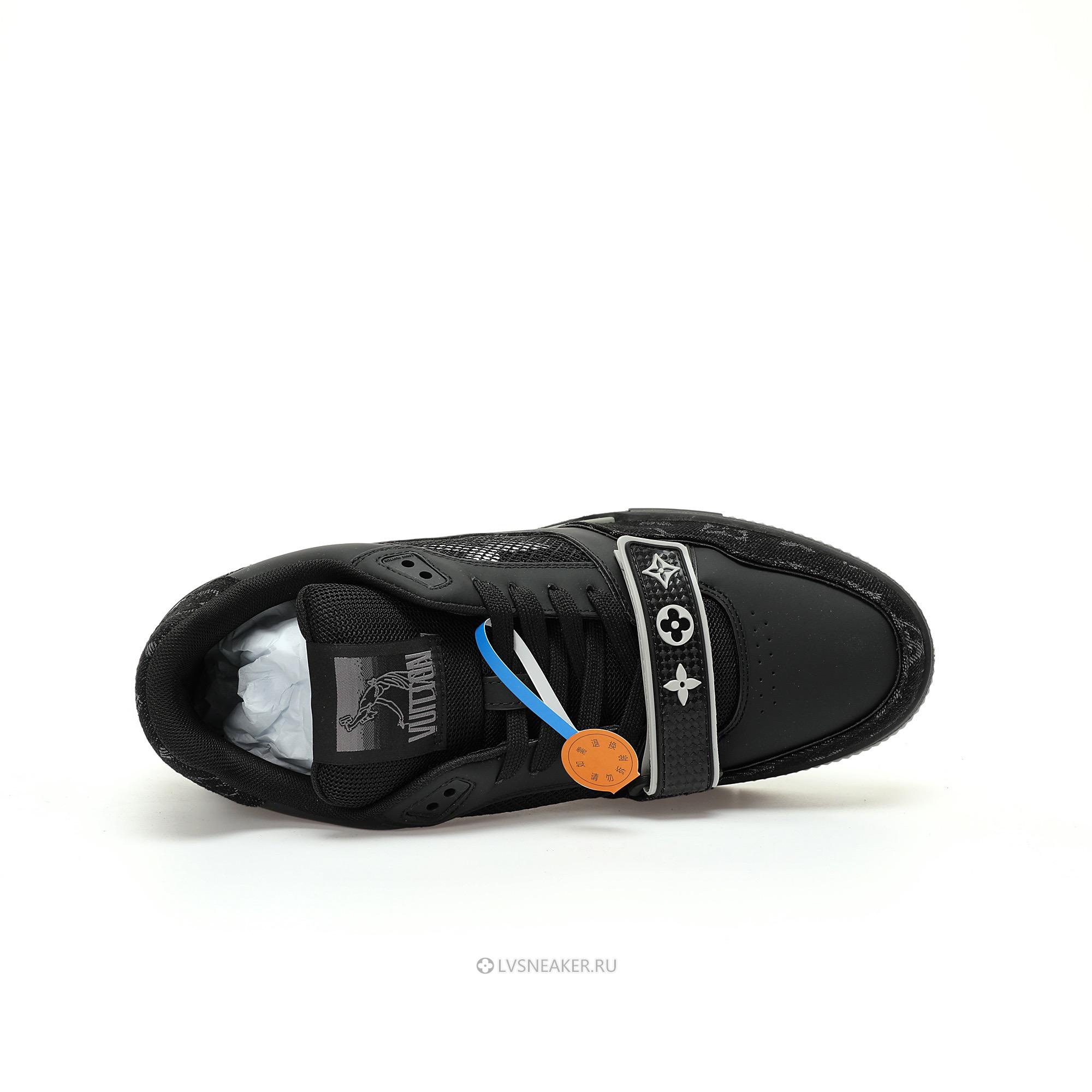 Louis Vuitton LV Trainers "Black White Grey Denim Monogram" 1AC4ZB-4 Sneakers