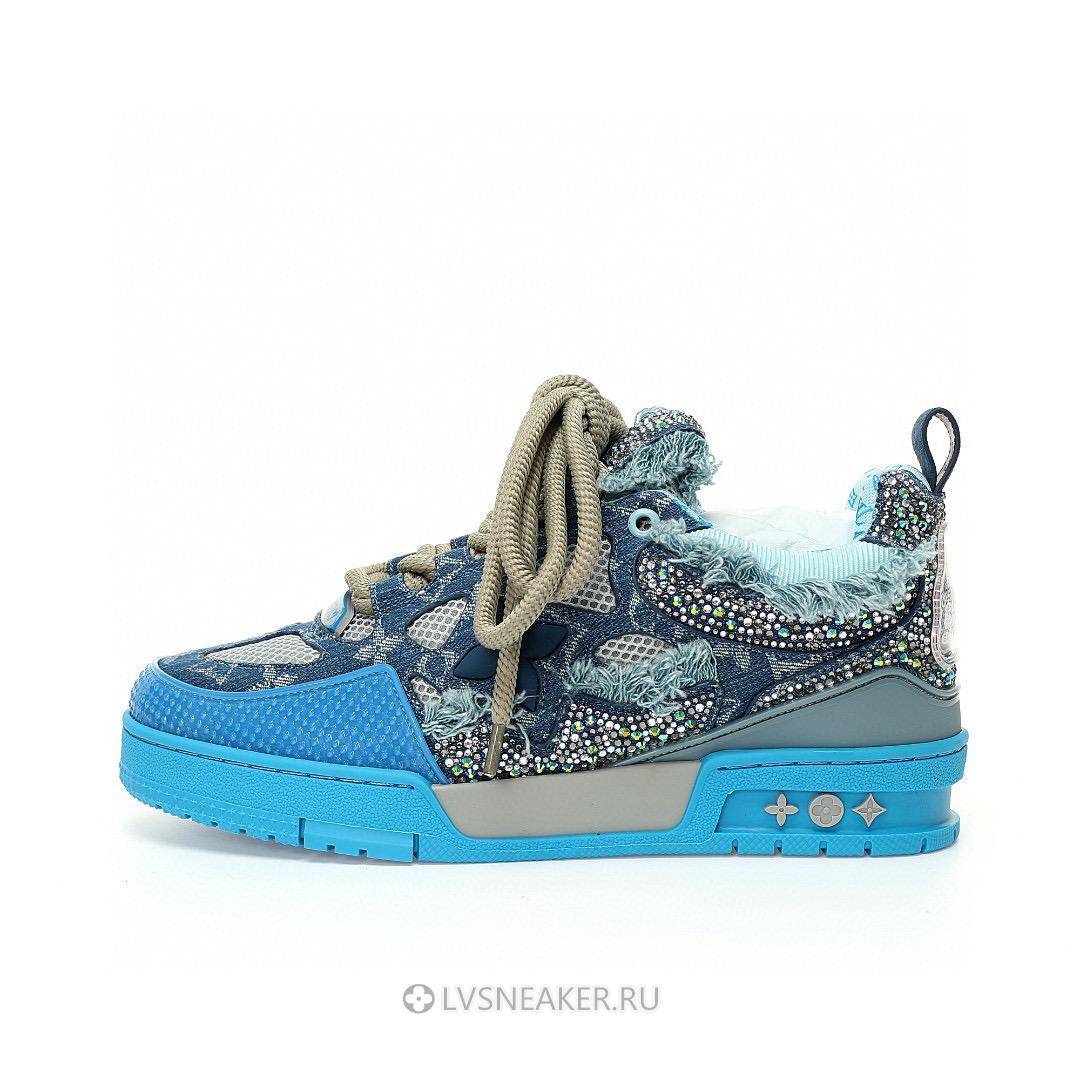 Louis Vuitton LV x Swarovski Skate "Blue Monogram" 1ABMHC Sneakers