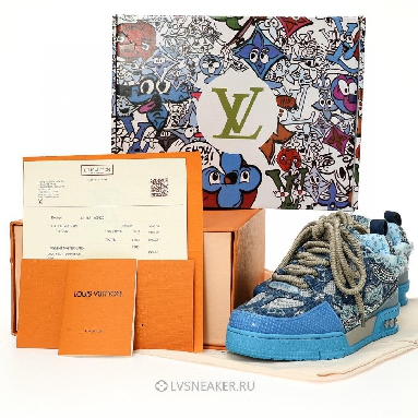 Louis Vuitton LV x Swarovski Skate "Blue Monogram" 1ABMHC Sneakers