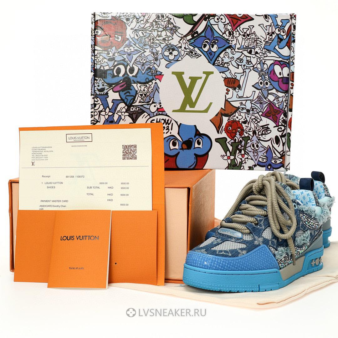 Louis Vuitton LV x Swarovski Skate "Blue Monogram" 1ABMHC Sneakers