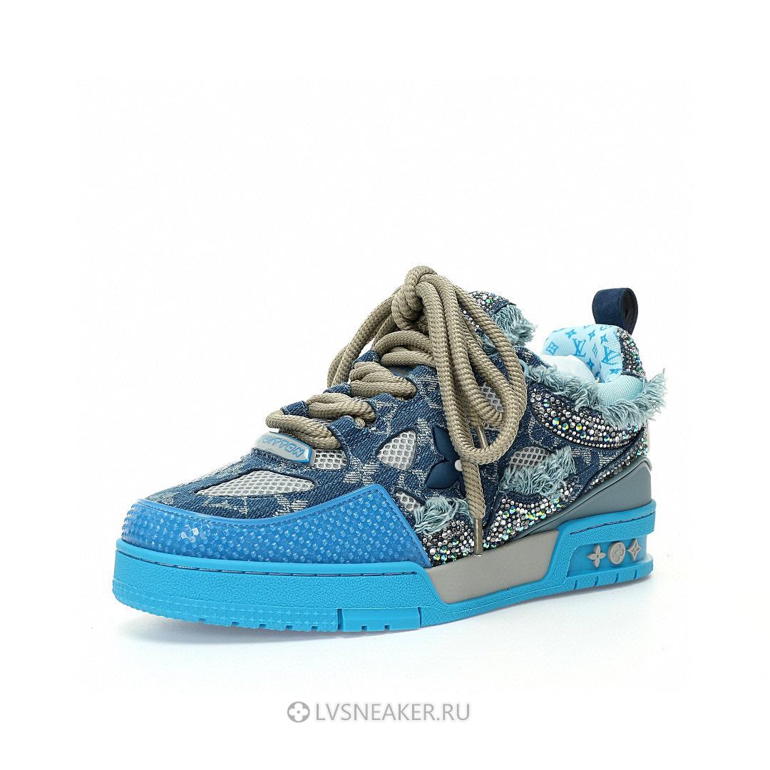 Louis Vuitton LV x Swarovski Skate "Blue Monogram" 1ABMHC Sneakers