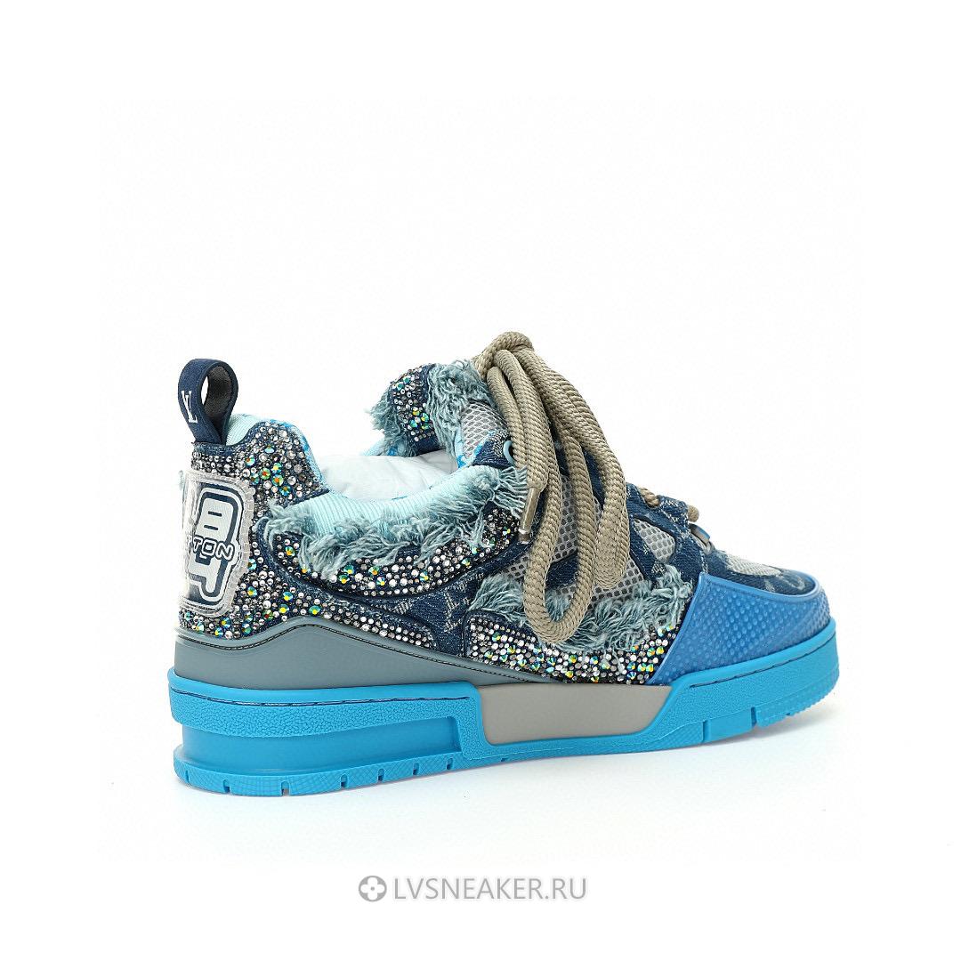 Louis Vuitton LV x Swarovski Skate "Blue Monogram" 1ABMHC Sneakers