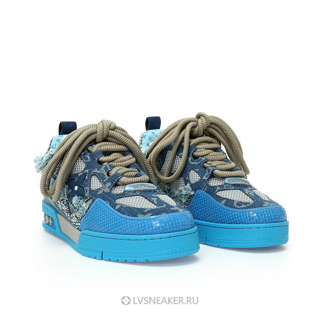 Louis Vuitton LV x Swarovski Skate "Blue Monogram" 1ABMHC Sneakers