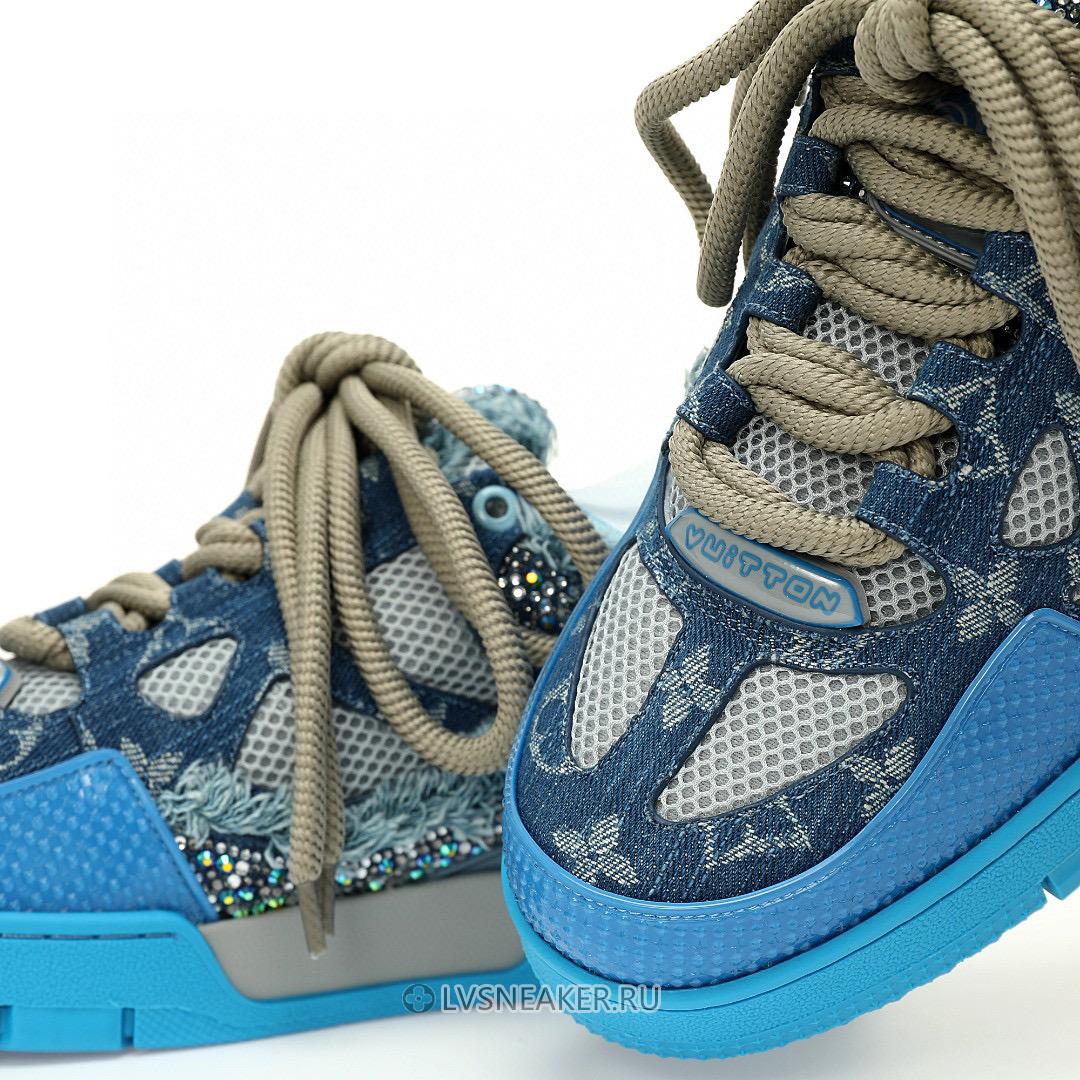 Louis Vuitton LV x Swarovski Skate "Blue Monogram" 1ABMHC Sneakers