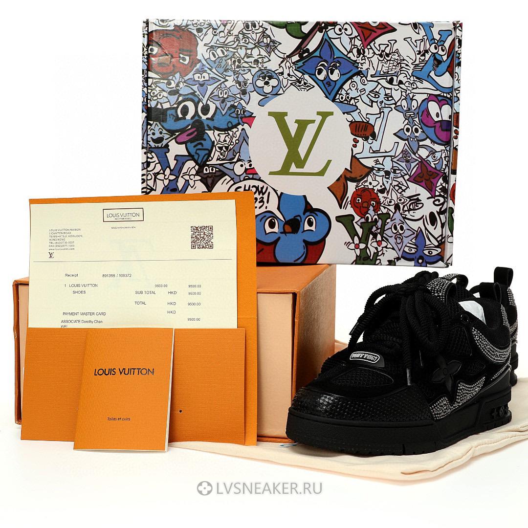 Louis Vuitton LV x Swarovski Skate "Black Monogram" 1ABMHV Sneakers