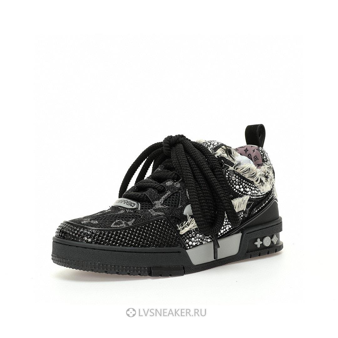 Louis Vuitton LV x Swarovski Skate "Black Monogram" 1ABMHV Sneakers