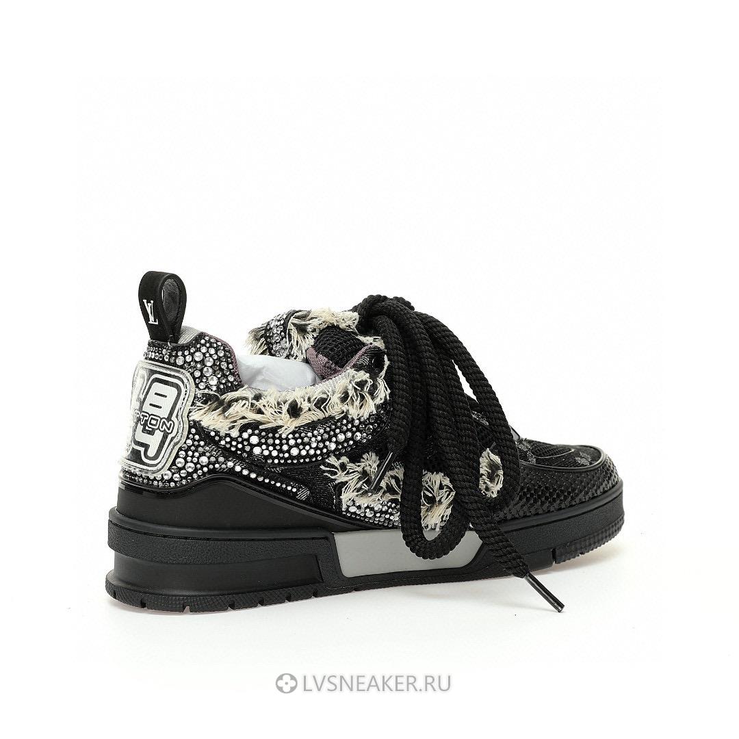 Louis Vuitton LV x Swarovski Skate "Black Monogram" 1ABMHV Sneakers