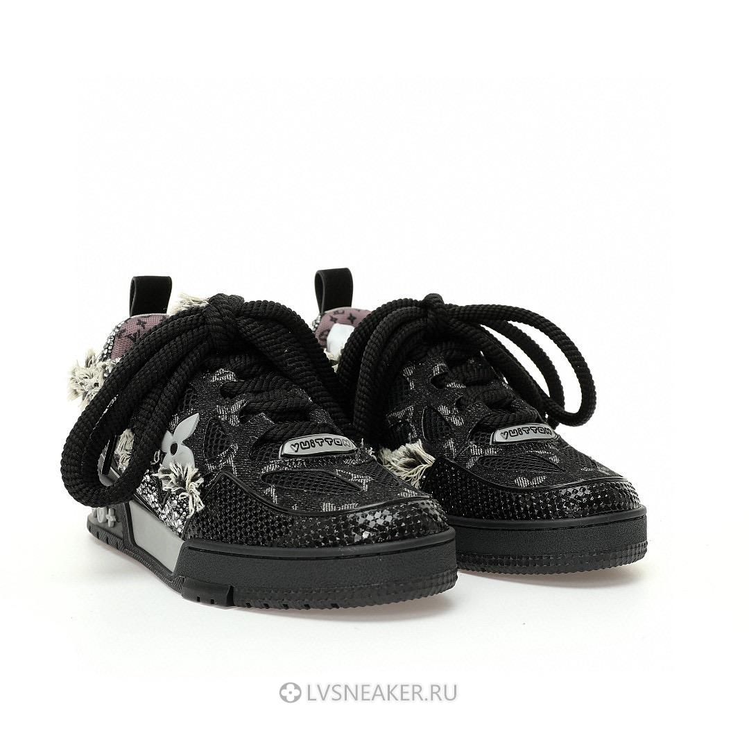Louis Vuitton LV x Swarovski Skate "Black Monogram" 1ABMHV Sneakers