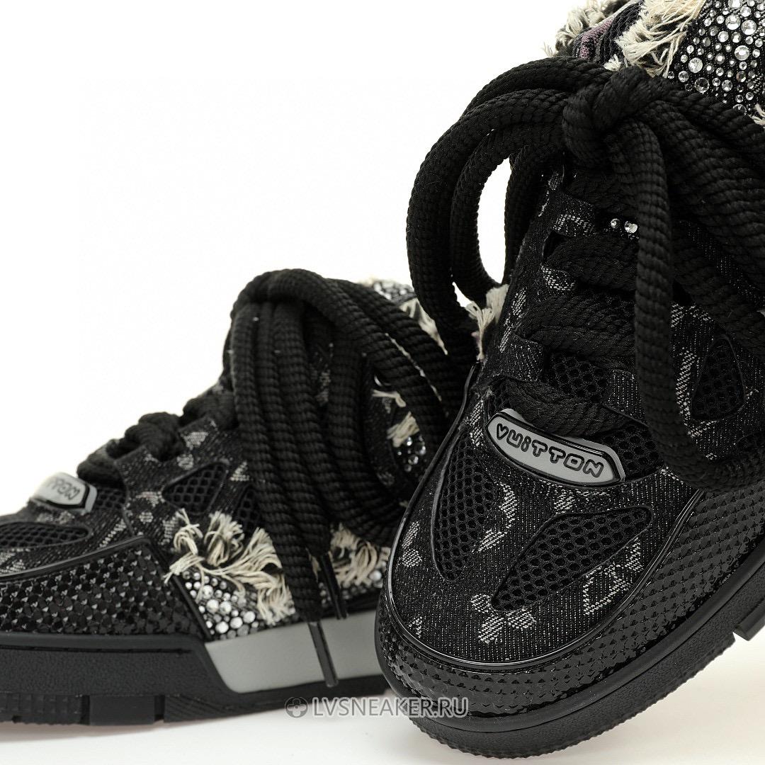 Louis Vuitton LV x Swarovski Skate "Black Monogram" 1ABMHV Sneakers