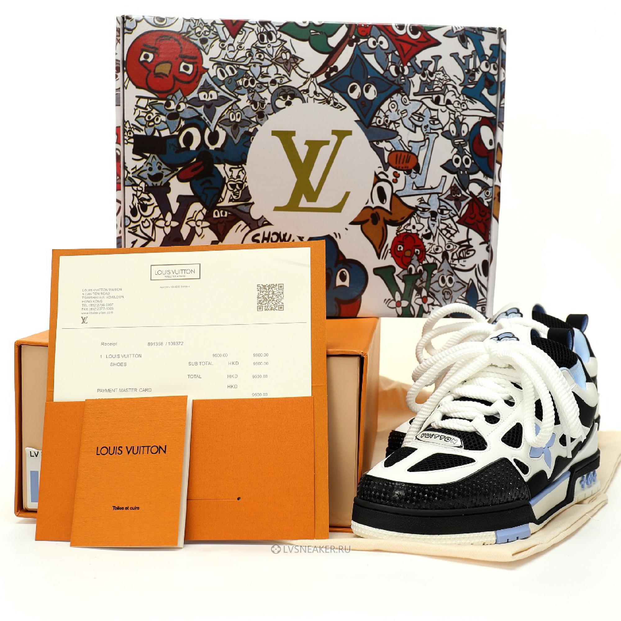 Louis Vuitton LV Skate "Black White Blue" 1ADE0J Sneakers