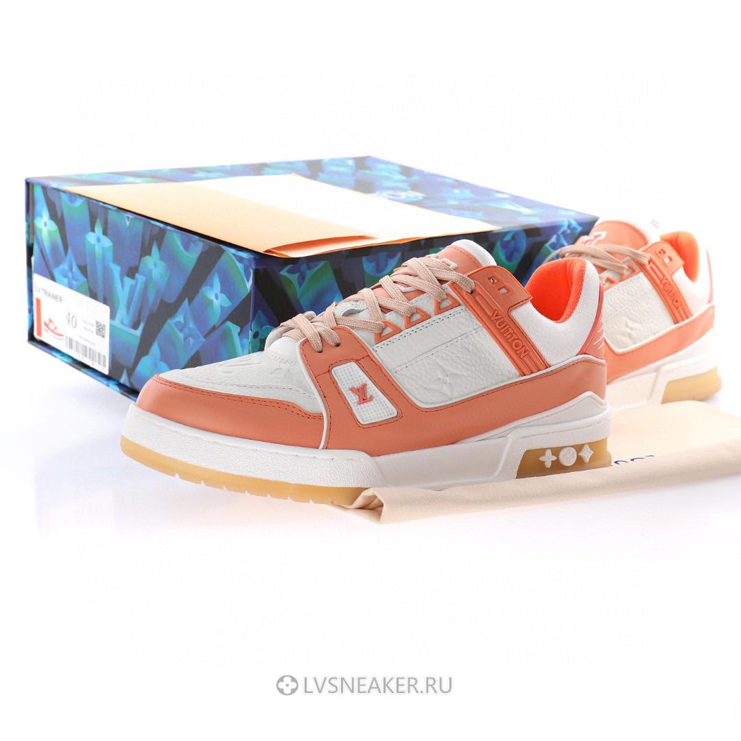 Louis Vuitton LV Trainer "Peach White" 1A8KC8-2 Sneakers