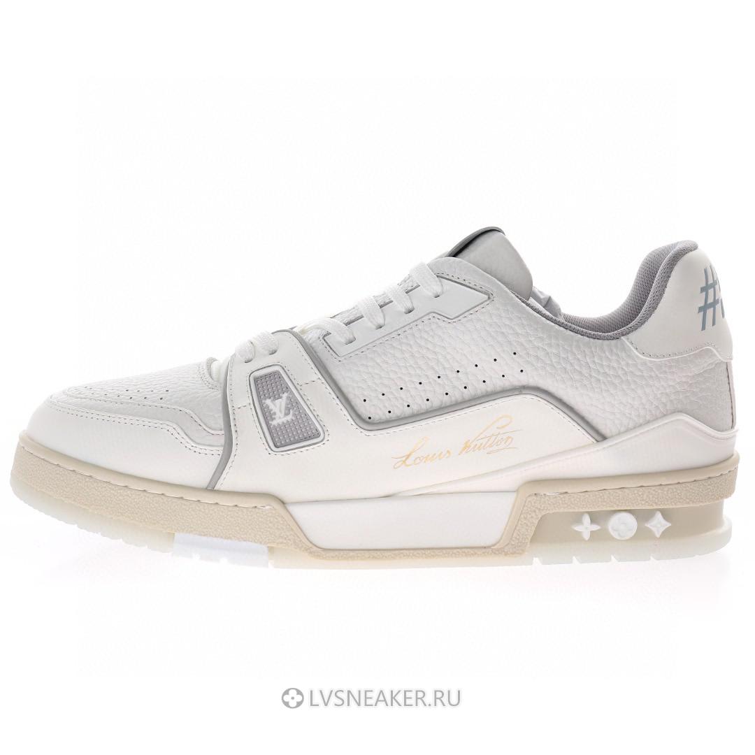 Louis Vuitton LV Trainer "Cream White Grey Signature" 1ACP1Q-2 Sneakers
