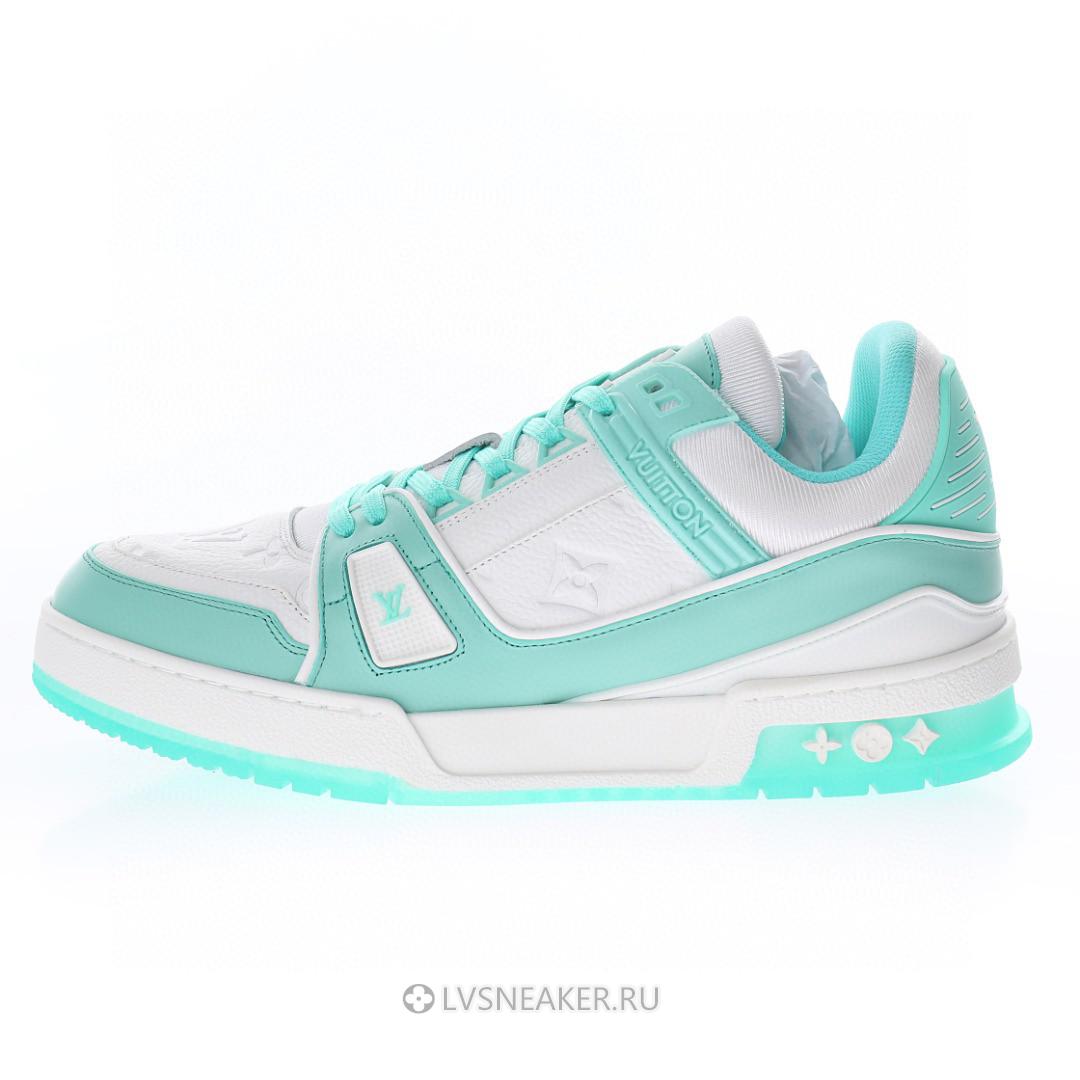 Louis Vuitton LV Trainer "Teal White" 1A8KBS-2 Sneakers