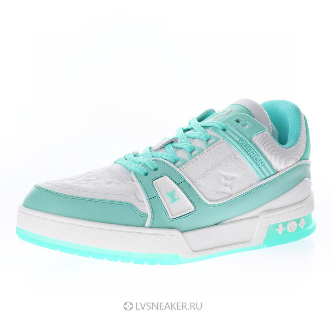 Louis Vuitton LV Trainer "Teal White" 1A8KBS-2 Sneakers