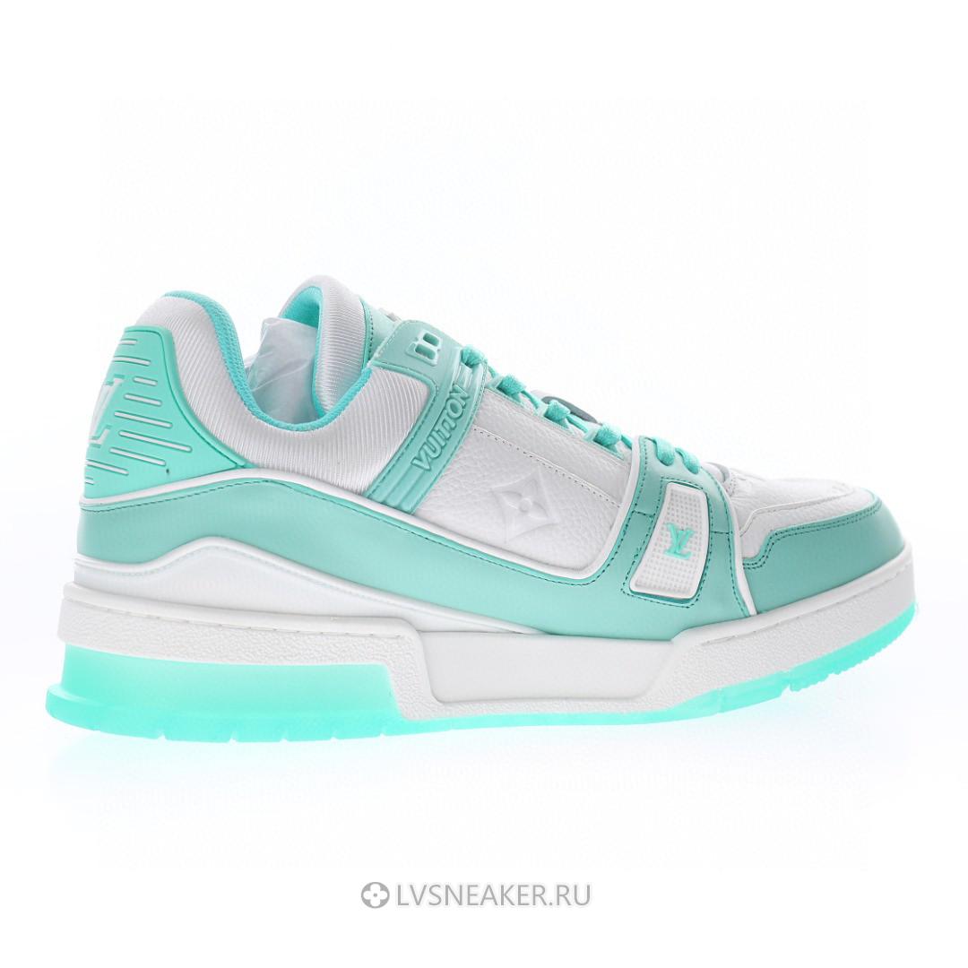 Louis Vuitton LV Trainer "Teal White" 1A8KBS-2 Sneakers