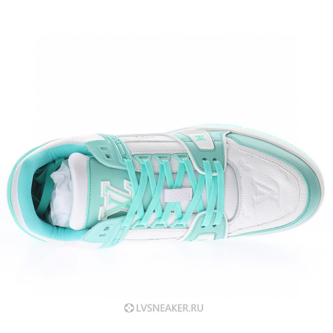 Louis Vuitton LV Trainer "Teal White" 1A8KBS-2 Sneakers