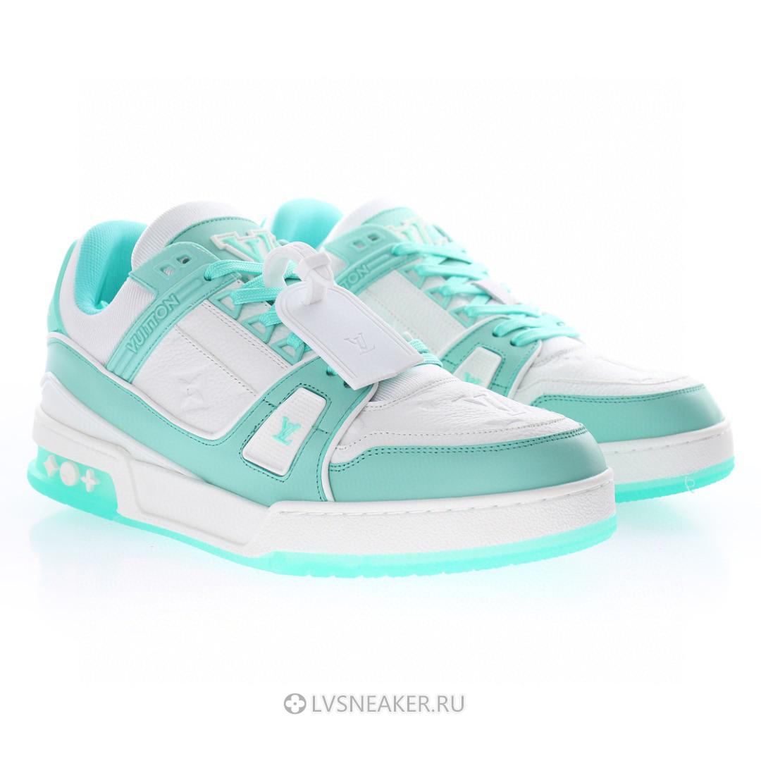 Louis Vuitton LV Trainer "Teal White" 1A8KBS-2 Sneakers