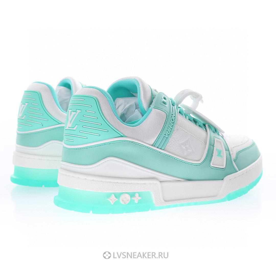 Louis Vuitton LV Trainer "Teal White" 1A8KBS-2 Sneakers