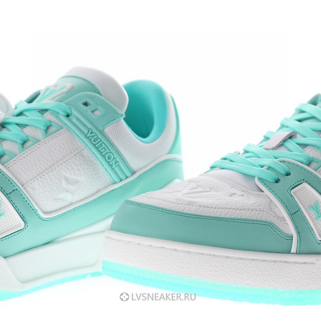 Louis Vuitton LV Trainer "Teal White" 1A8KBS-2 Sneakers