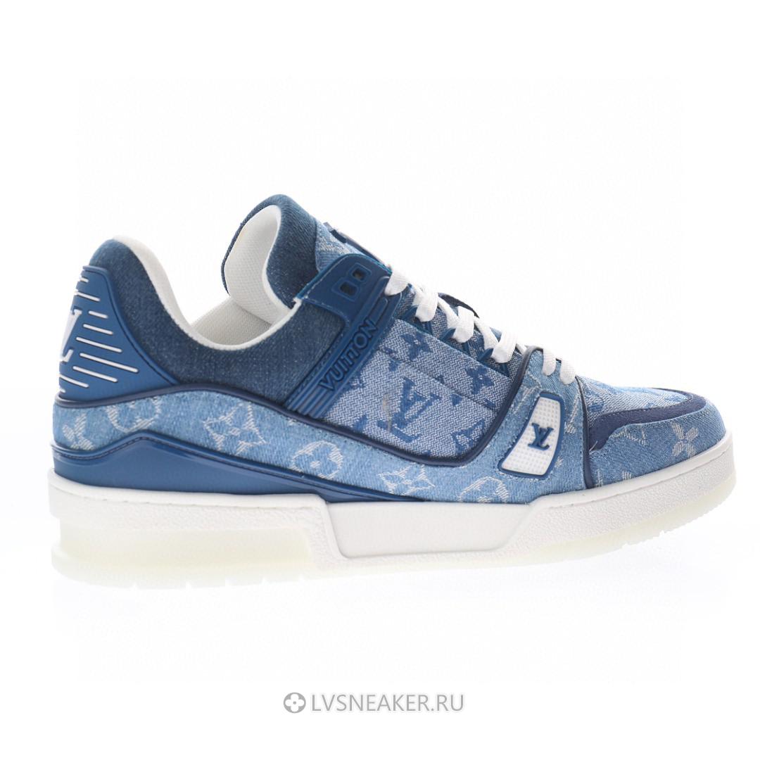 Louis Vuitton LV Trainer "Blue Denim Monogram" 1A7S53 Sneakers