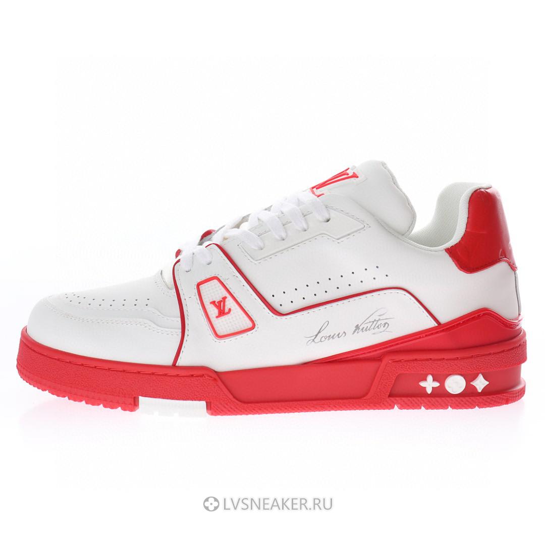 Louis Vuitton LV Trainer "White Red Signature" 1AAGZO Sneakers