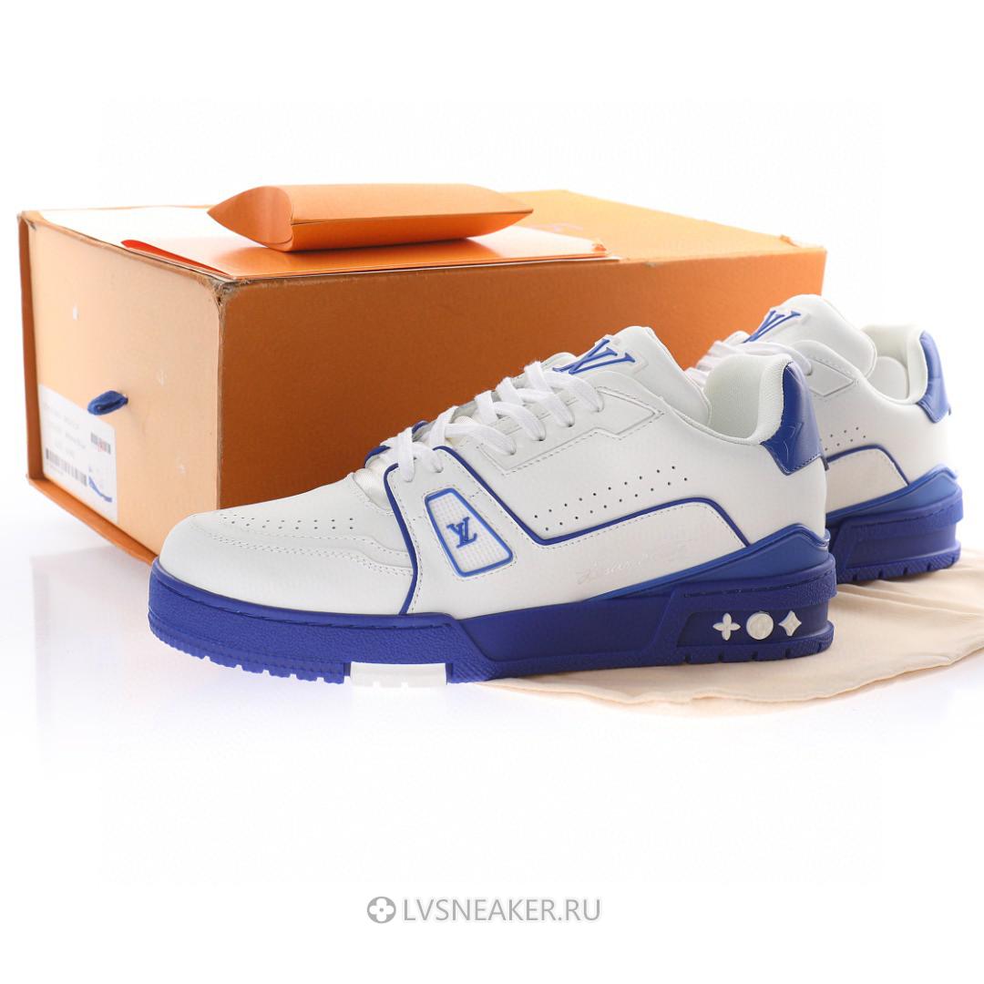Louis Vuitton LV Trainer "White Blue Signature" 1A8SJV Sneakers