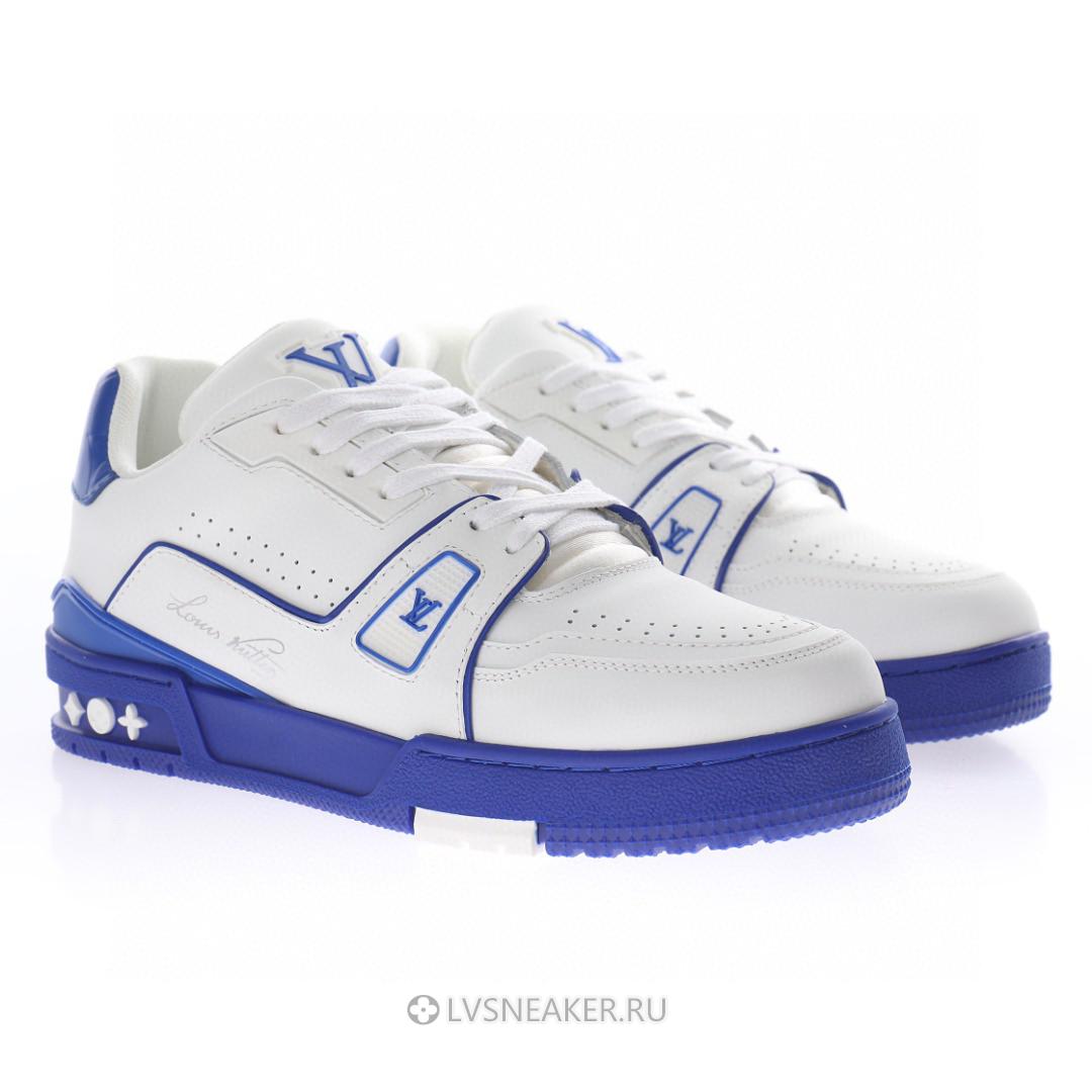 Louis Vuitton LV Trainer "White Blue Signature" 1A8SJV Sneakers