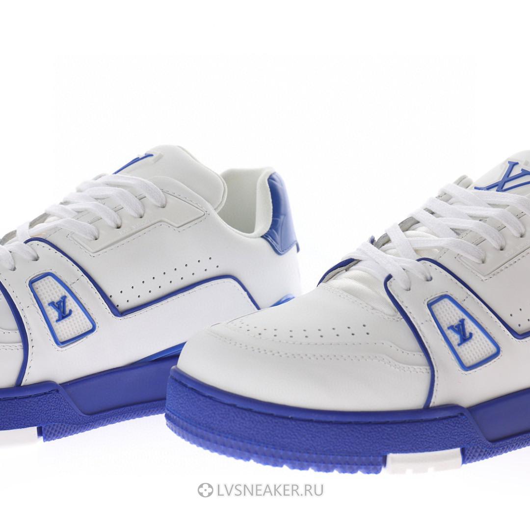 Louis Vuitton LV Trainer "White Blue Signature" 1A8SJV Sneakers