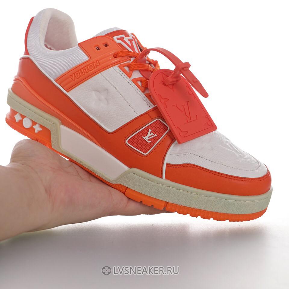 Louis Vuitton LV Trainer "White Orange" 1A811P-2 Sneakers