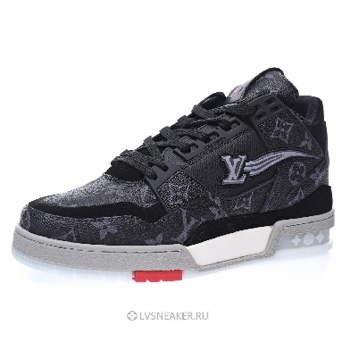 Louis Vuitton LV Trainer "Black Monogram Red" 1A8AAA-2 Sneakers