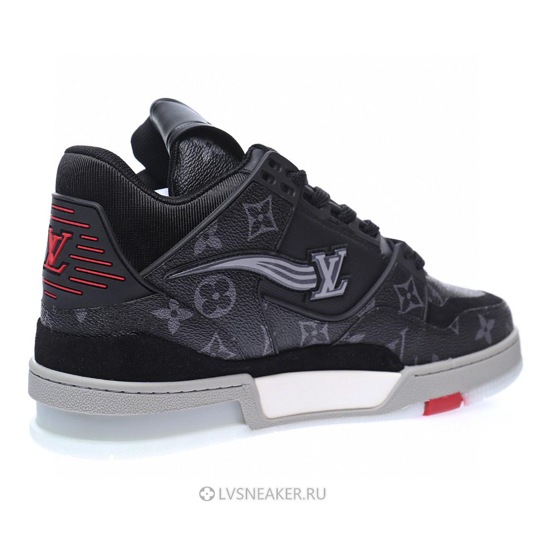 Louis Vuitton LV Trainer "Black Monogram Red" 1A8AAA-2 Sneakers