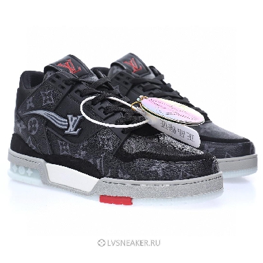 Louis Vuitton LV Trainer "Black Monogram Red" 1A8AAA-2 Sneakers