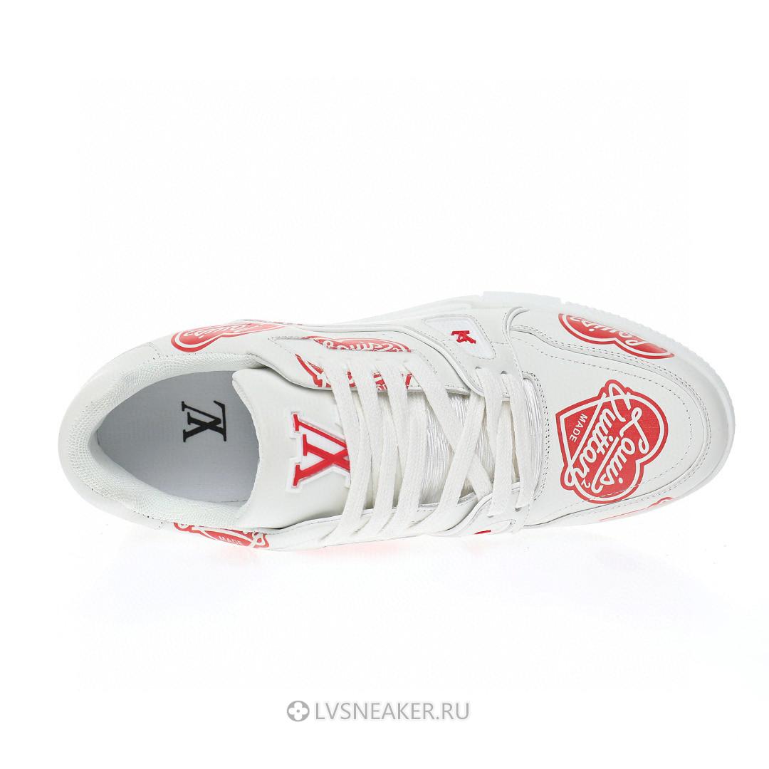 Louis Vuitton LV x Nigo Trainer "White with Red LV Made" 1A9J9V Sneakers
