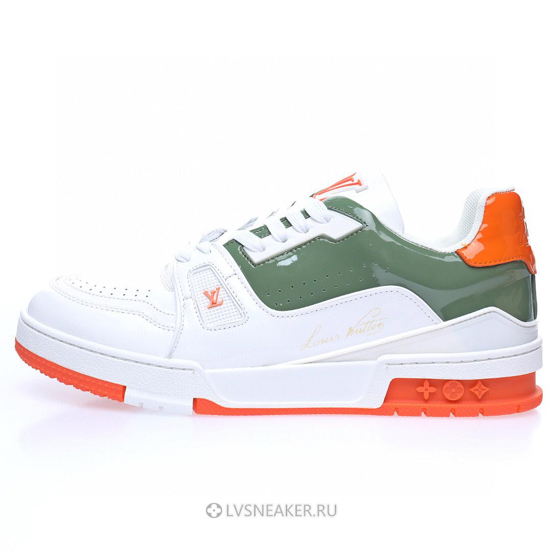 Louis Vuitton LV Trainer "White Green Orange" 1ABFAU-2 Sneakers