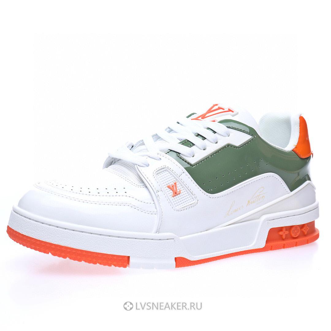 Louis Vuitton LV Trainer "White Green Orange" 1ABFAU-2 Sneakers
