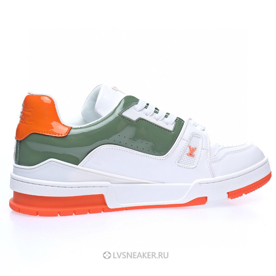 Louis Vuitton LV Trainer "White Green Orange" 1ABFAU-2 Sneakers